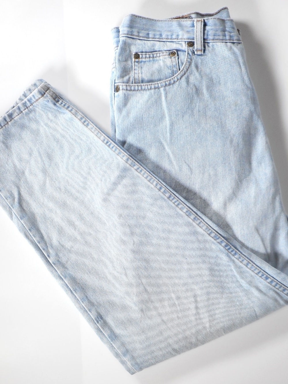 VTG Eddie Bauer Tapered Leg 12 Petite Mom Jeans Button Fly Loose Cotton Denim